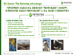 Oil Sands: The Petroteq advantage
