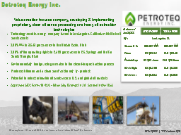 Petroteq Energy Inc.